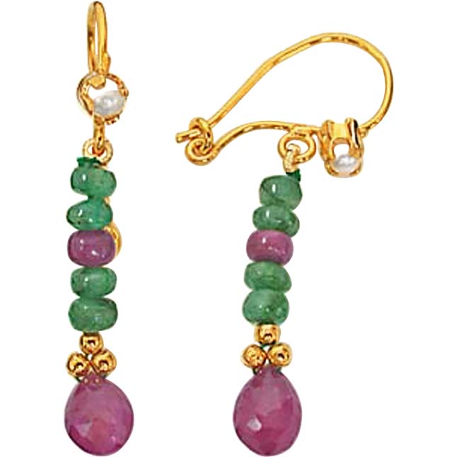 Ruby Emerald Earrings Surat Diamond Jewelry