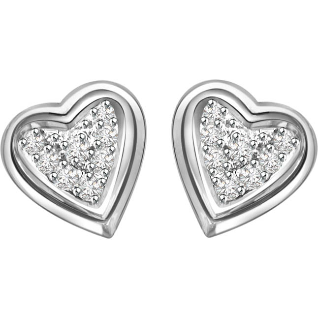 Sweetheart Diamond Earrings -Heart Shape Earrings