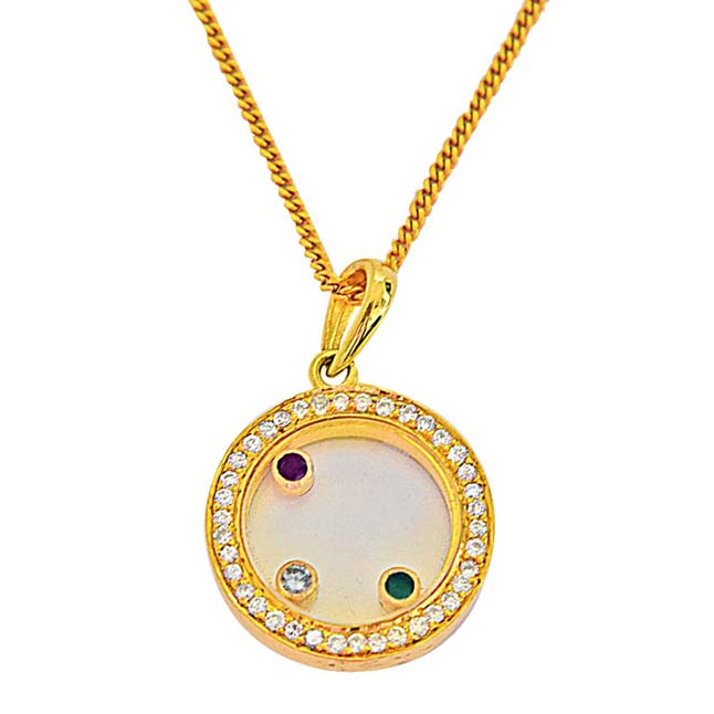 0 31ct G H Vs Dancing Diamond 18kt Gold Pendants With Chain For Engagement - Dancing Diamond Pendant