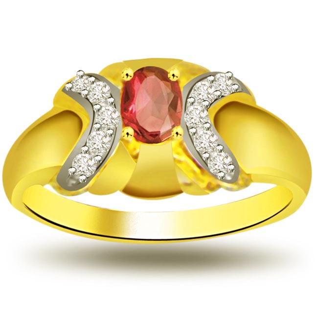 Admirings Love Diamond & Ruby Gold rings SDR1012