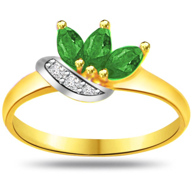 Bird of Paradise Fine Diamond & Emerald rings SDR1054 -Diamond & Emerald
