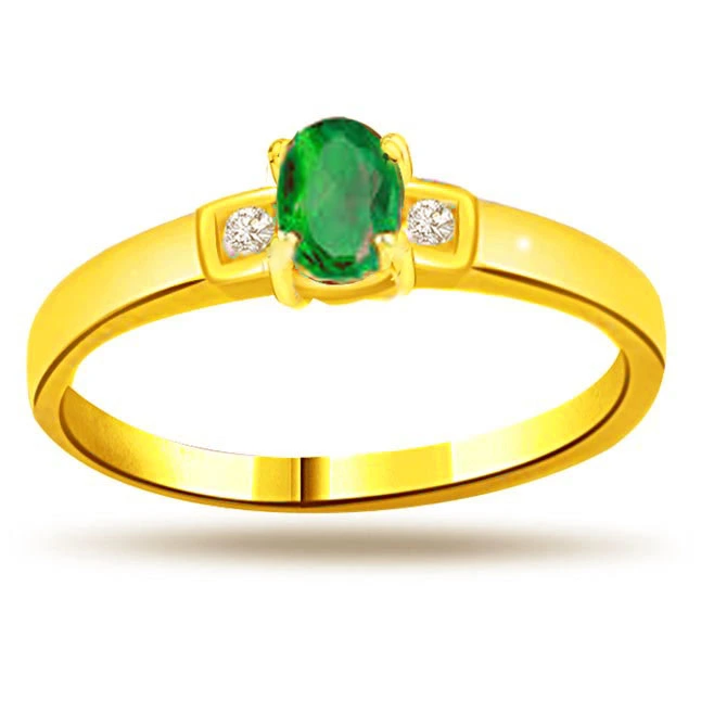 Emerald Power Classic Diamond & Emerald rings SDR1102 -Diamond & Emerald