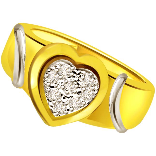 Diamond Heart Shape Gold rings Set in 18kt SDR497 
