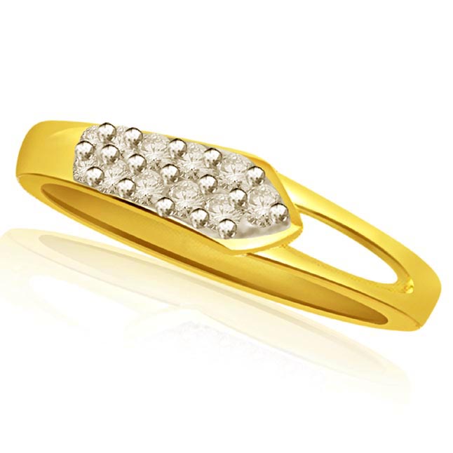 Classic Diamond Gold rings SDR508 -White Yellow Gold rings