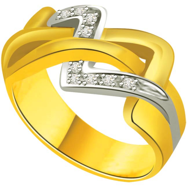 Two -Tone Diamond rings SDR687 -White Yellow Gold rings