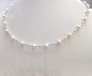 Classy Creation - Single Line Real Pearl Necklace (SN258)