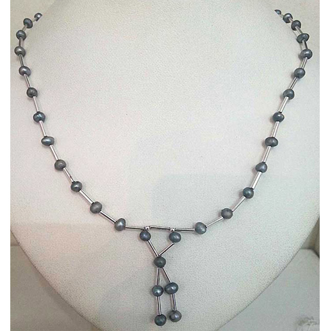 Grey Colored Pearl Necklaces - SN322