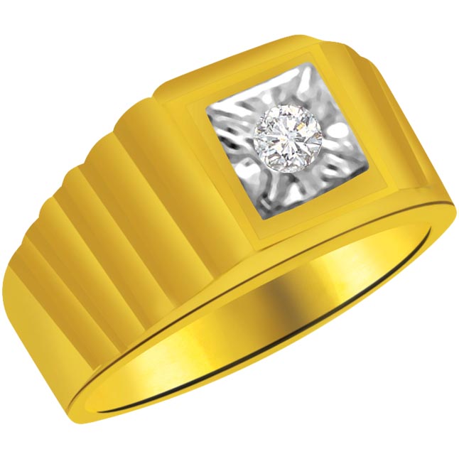 Solitaire Diamond Gold rings SDR924 -Two Tone Solitaire