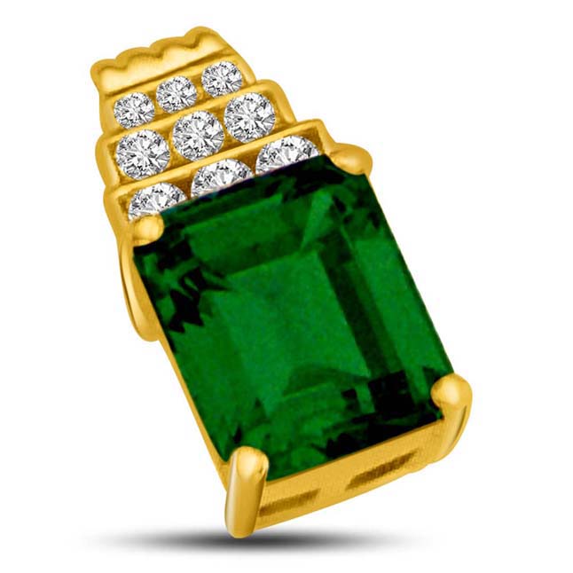 Step up to Green Real Emerald Gold & Diamond Pendants
