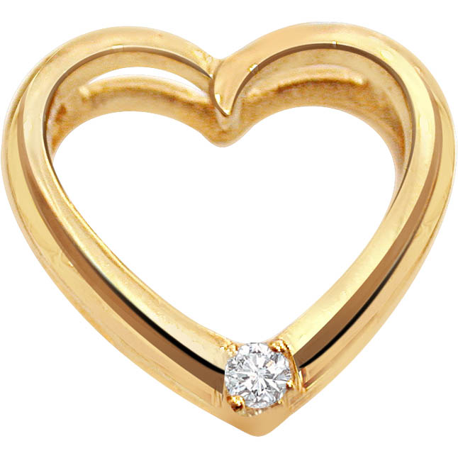 Strawberry n Cream Heart Shape Diamond Pendants in 18kt Gold