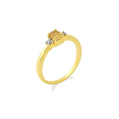 Sunshine Sparkle Classy Diamond & Yellow Topaz rings -Gemstone & Diamond