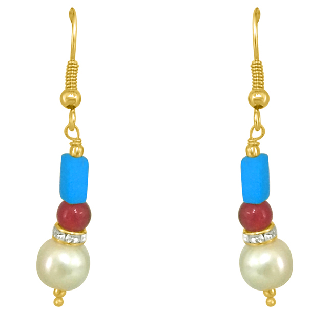 Turquoise & Coloured Stone Earrings (SE187)