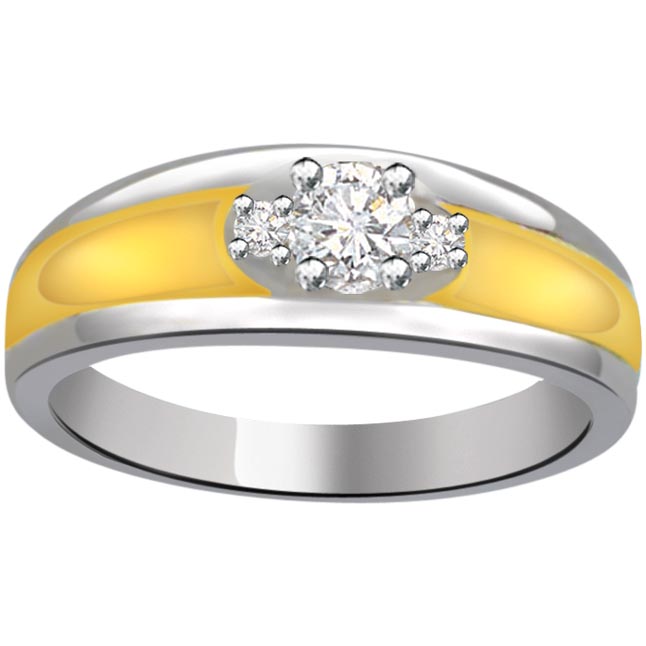 White Yellow Gold Rings, Two Toned Diamond Ring, Wedding and Engagement