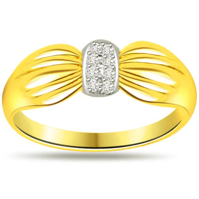 Two -Tone Diamond Gold rings SDR467 -18k Engagement rings