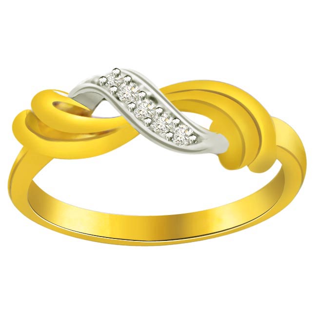 Two -Tone Diamond Gold rings SDR592 -White Yellow Gold rings