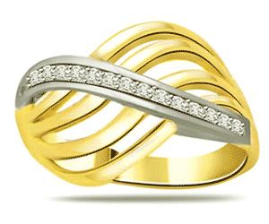 Two Tone Gold 0.14ct Diamond rings -2 Tone Half Eternity