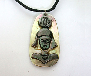 Virgo - Mother of Pearl Leather Necklace (Zp-5)