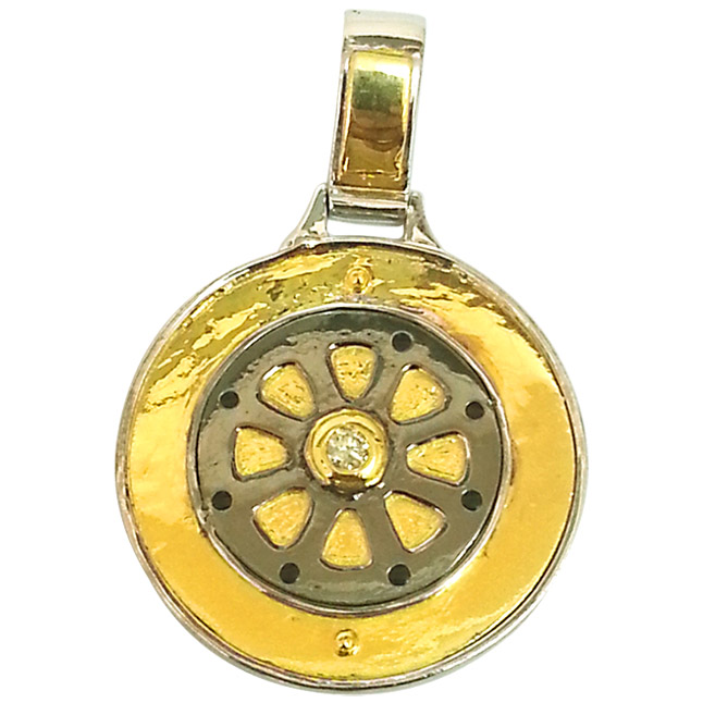 Wheel Of Fortune -Try Your Luck -Diamond & Silver Pendants -Sport Collection