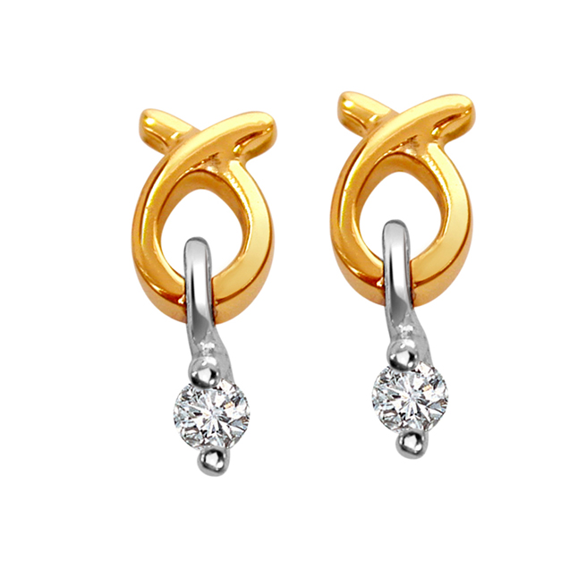 Wind Chimes Diamond Golden Glitter Earrings -Designer Earrings