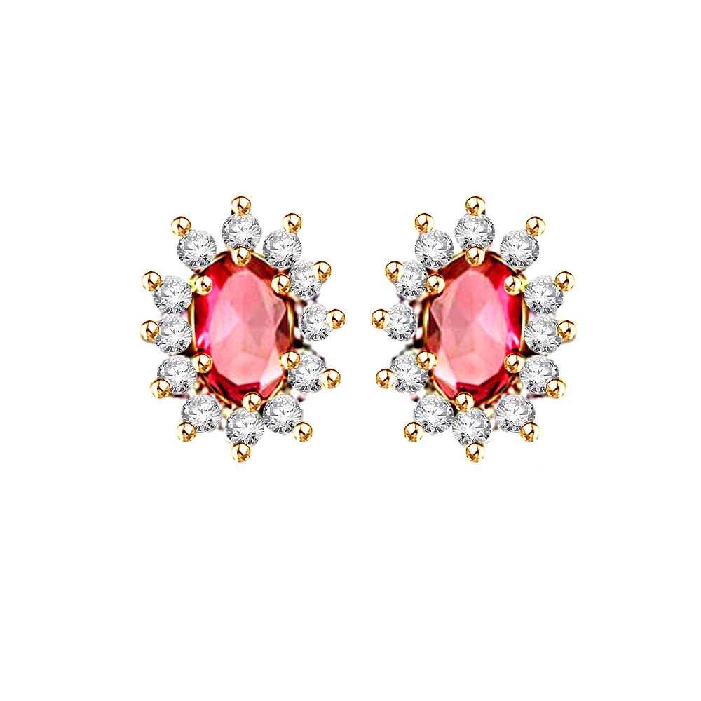 Diamond Gemstone Earrings