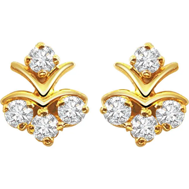 Gold & Diamond Earrings
