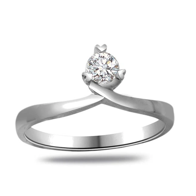 Diamond Solitaire Ring in 925 Sterling Silver for Engagement/Wedding (SSR3)