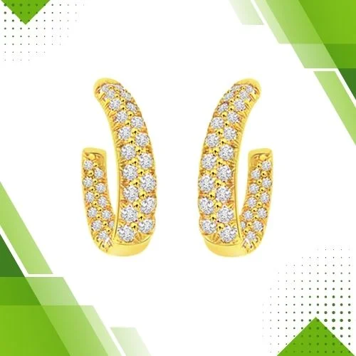 Charmer Real Diamond & 18K Gold Hoop Earrings (ER14)