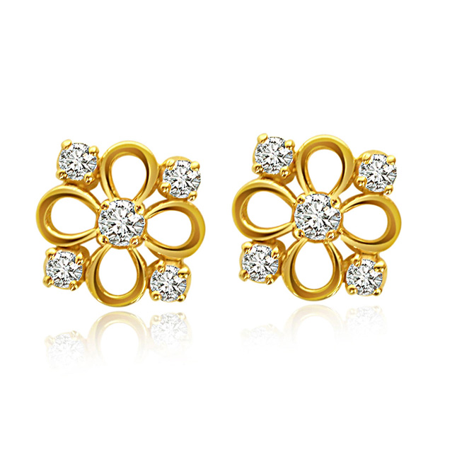 Flowery Fun Diamond Earrings ER-17