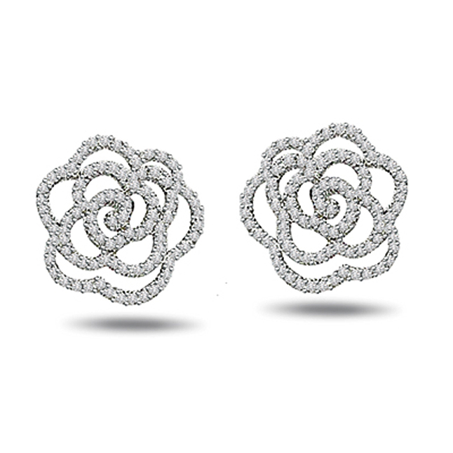 1.00ct White Gold Diamond Earrings