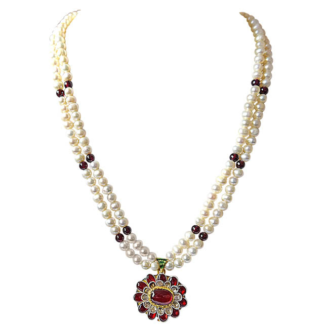 Jadtar Meenakari Pendant Necklace