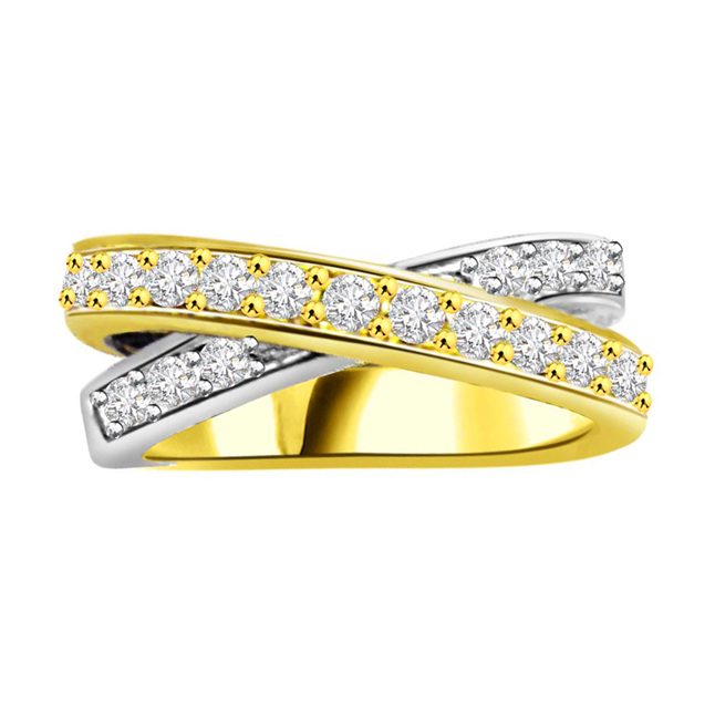 Two-Tone Diamond Half Eternity Ring SDR754