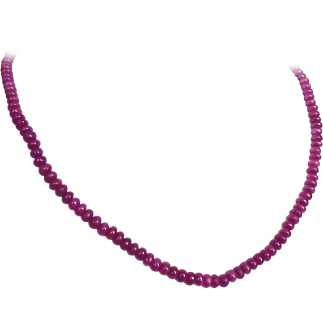 Single Line Red Ruby Necklace SN429