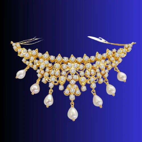 3.60 cts Diamond Pendant with Real Pearl Necklace (DN3360)
