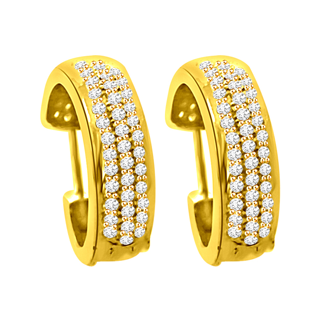 Bling Balis - Real Diamond & 18K Gold Hoop Earrings (ER12)