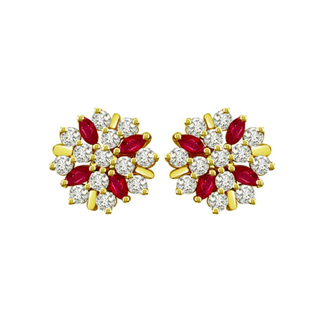 0.80 cts Diamond Ruby Earrings (ER376)