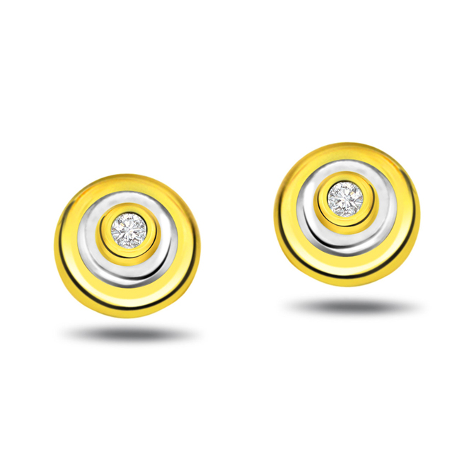 Circle of life - Real Diamond Two Tone Earrings (ER80)