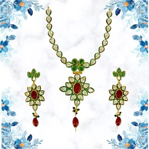 Floral Jodha Akbar Necklace Set (SJK141)