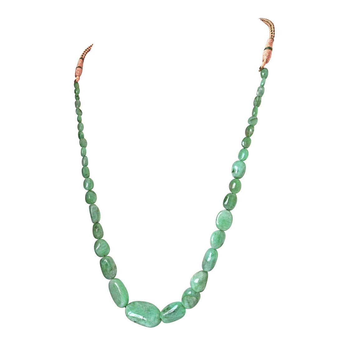 109.56cts Single Line Big Real Natural Light Green Oval Emerald Necklace for Women (109.56cts EMR Neck)