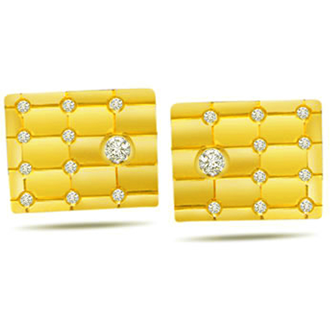 Tic Tac Toe - 0.30ct Diamond Gold Cufflinks (CF13)