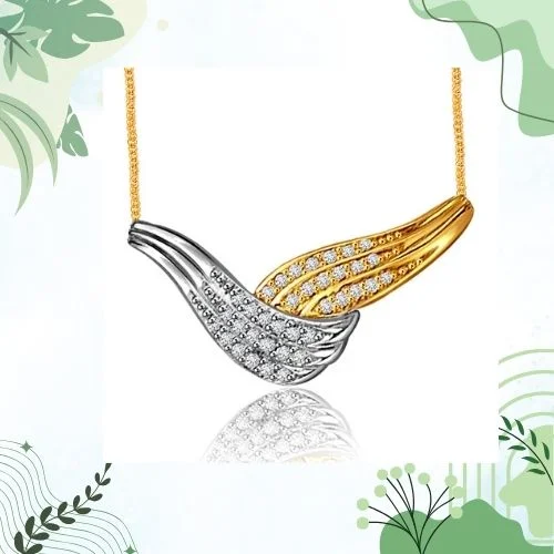 Timeless Beauty Two Tone Diamond Necklace Pendant with chain (DN111)