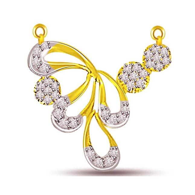 Very Stylish Two Tone Diamond Necklace Pendant (DN411)