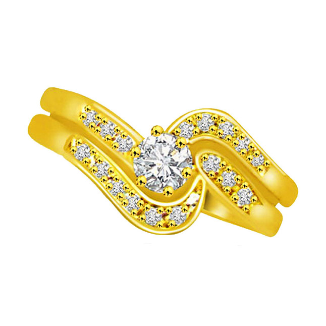 Shimmer Real Diamond Gold Ring (SDR783)