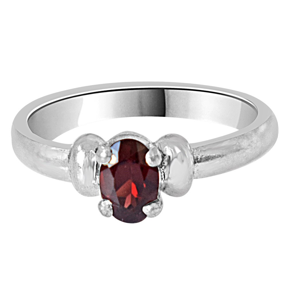 Oval Garnet Silver Ring - Navratna+Gemstone (SDS119)