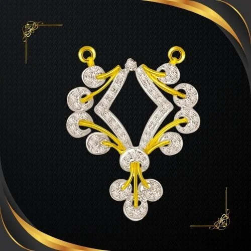 Wheels Of Dharma Diamond Gold Mangalsutra Pendant (DN199)