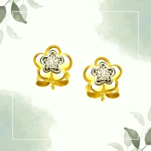 Floral Touch - Real Diamond Earrings (ER110)