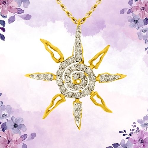 You Are My Star, 0.45cts Real Diamond Star Gold Pendant (P1340)