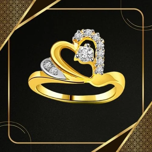 0.25cts Heart Shape Real Diamond Two Tone 18kt Ring (SDR1674)
