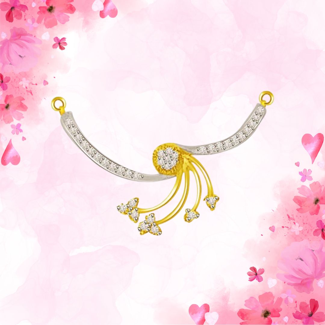 Spiral & Circles Two Tone Diamond Pendant For Her (DN252)