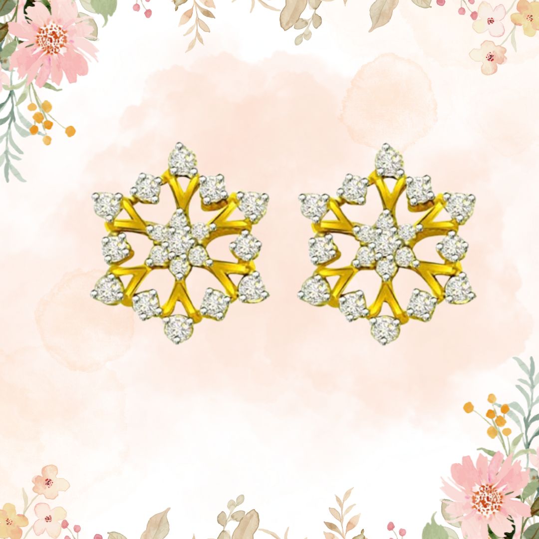 0.90cts Diamond Flower Shape Earring (ER331)