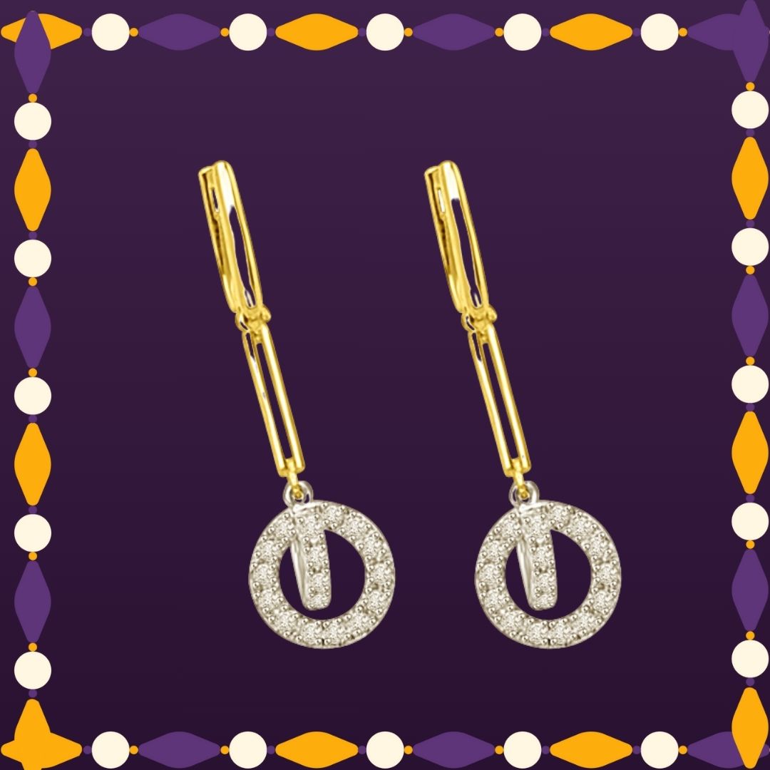 Dangling Rounds Long & Hanging Diamond Earring Pair For Her (ER436)